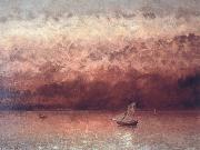 Gustave Courbet Sunset on Lake Geneva oil painting reproduction